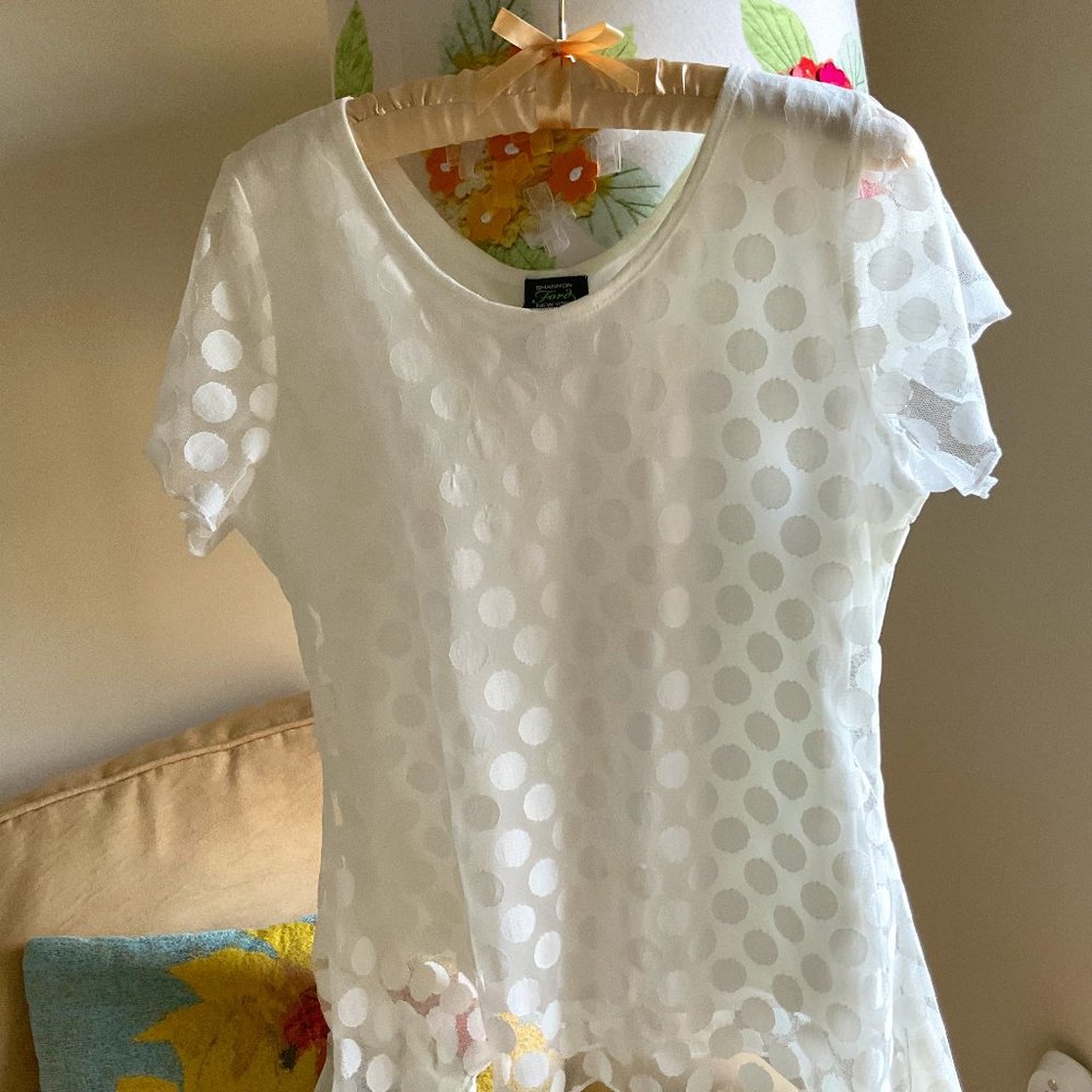 Shanon Ford NY Lace short sleeve blouse tank